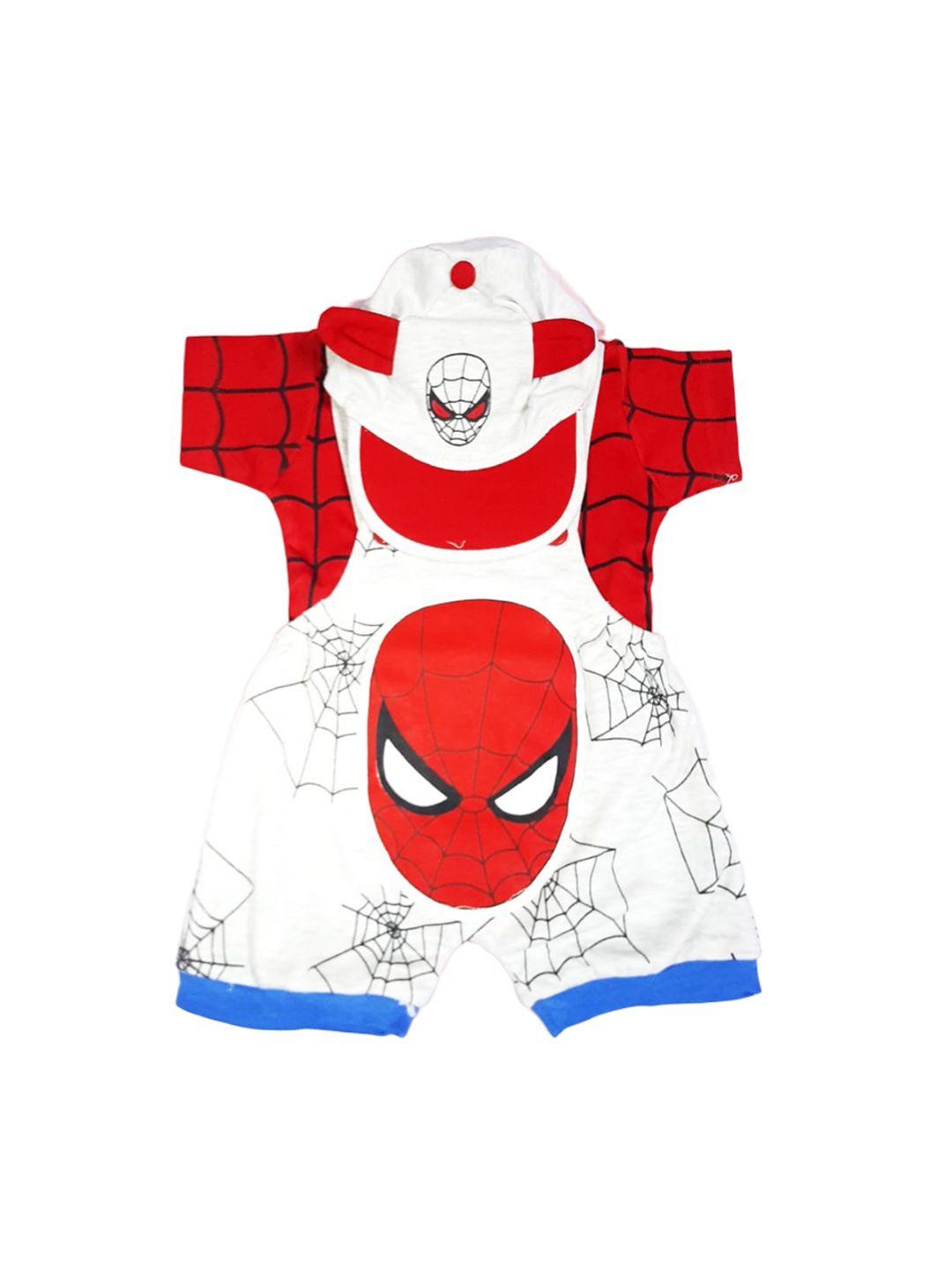baesd-infants-spider-man-printed-dungarees-&-t-shirt-with-cap