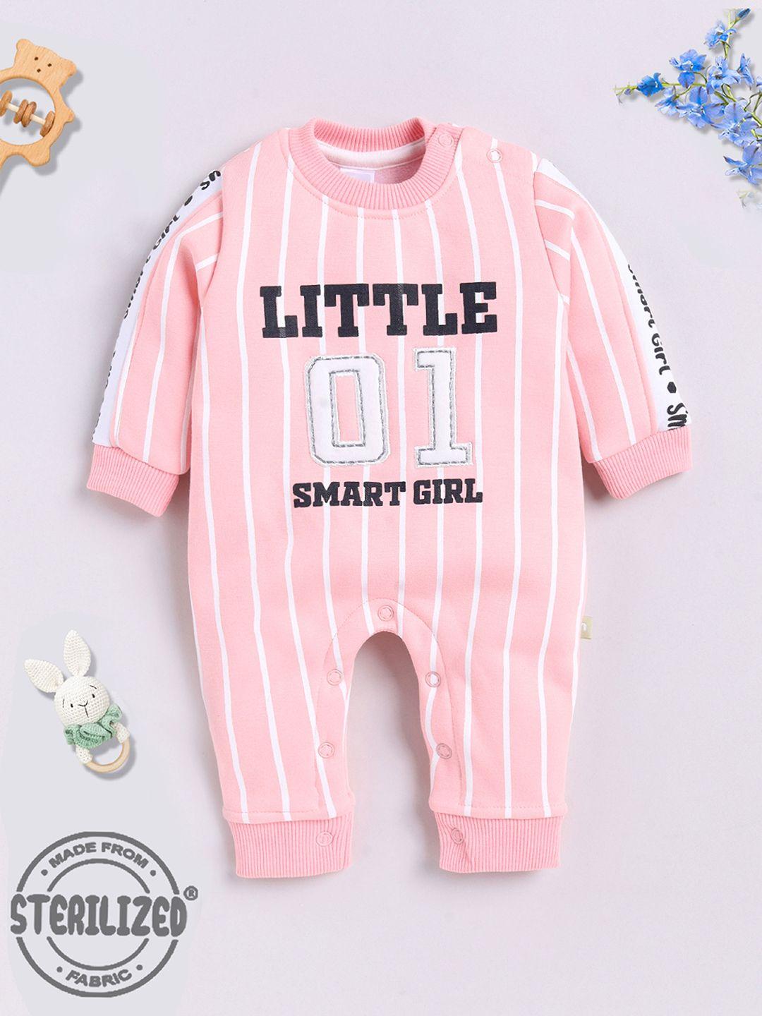 Moms Love Infant Girls Striped Organic Cotton Rompers