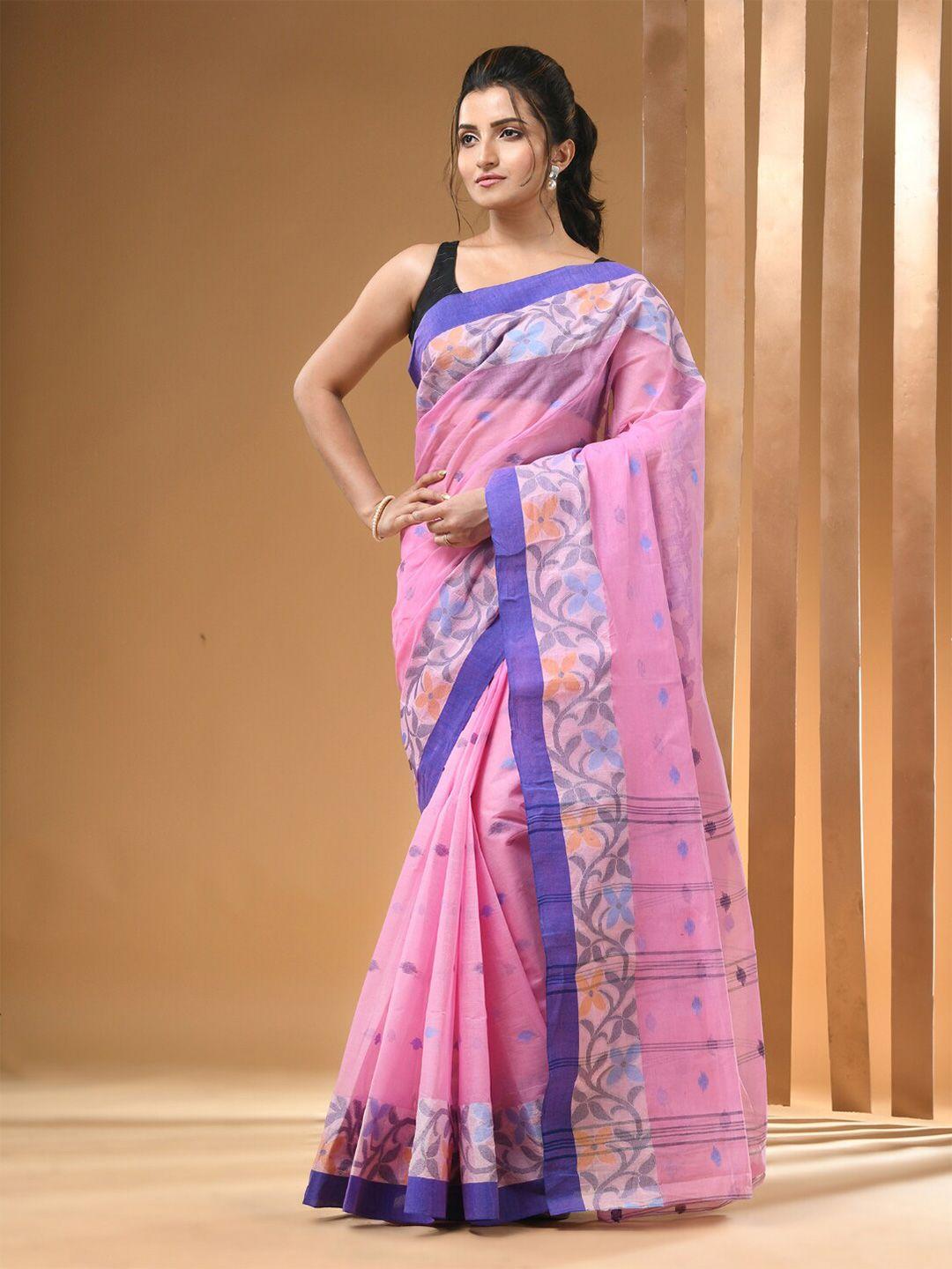 Arhi Floral Printed Woven Design Pure Cotton Taant Saree