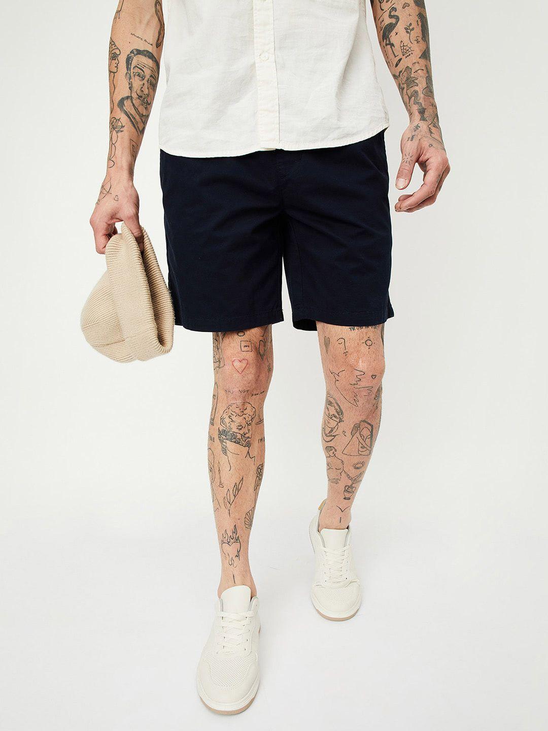 max Men Mid-Rise Pure Cotton Chino Shorts