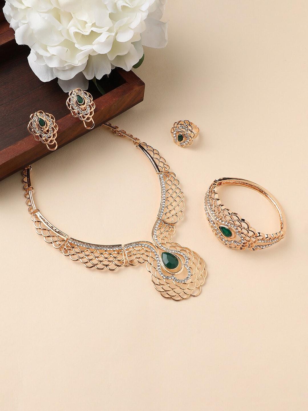 Anouk Gold-Plated Stone-Studded Jewellery Set