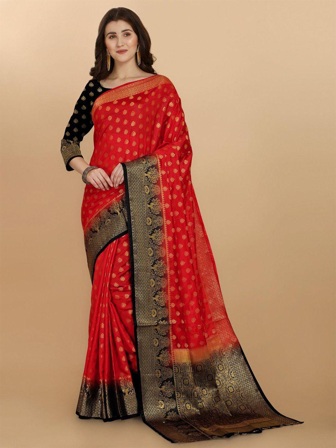 LIMDO Paisley Woven Design Pure Silk Zari Banarasi Saree