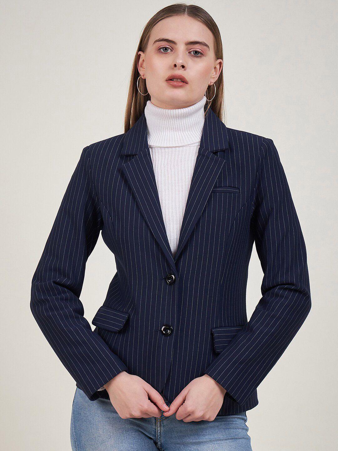STYLE BLUSH Striped Tapered Fit Blazers