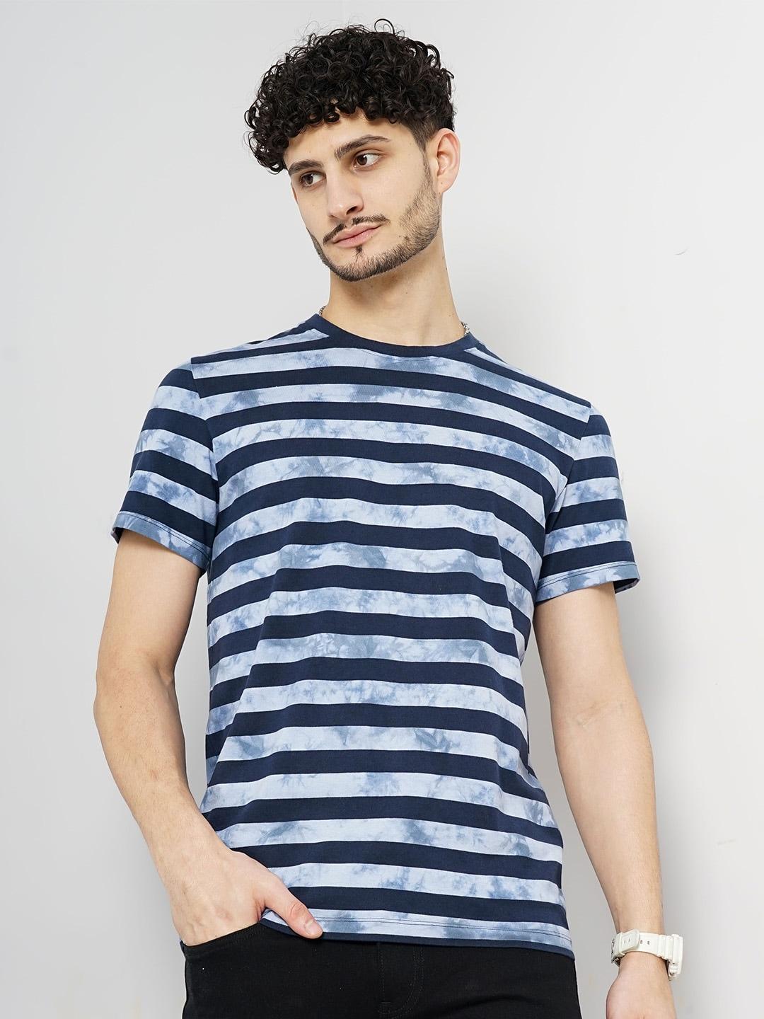 Celio Striped Regular Fit Cotton T-Shirt