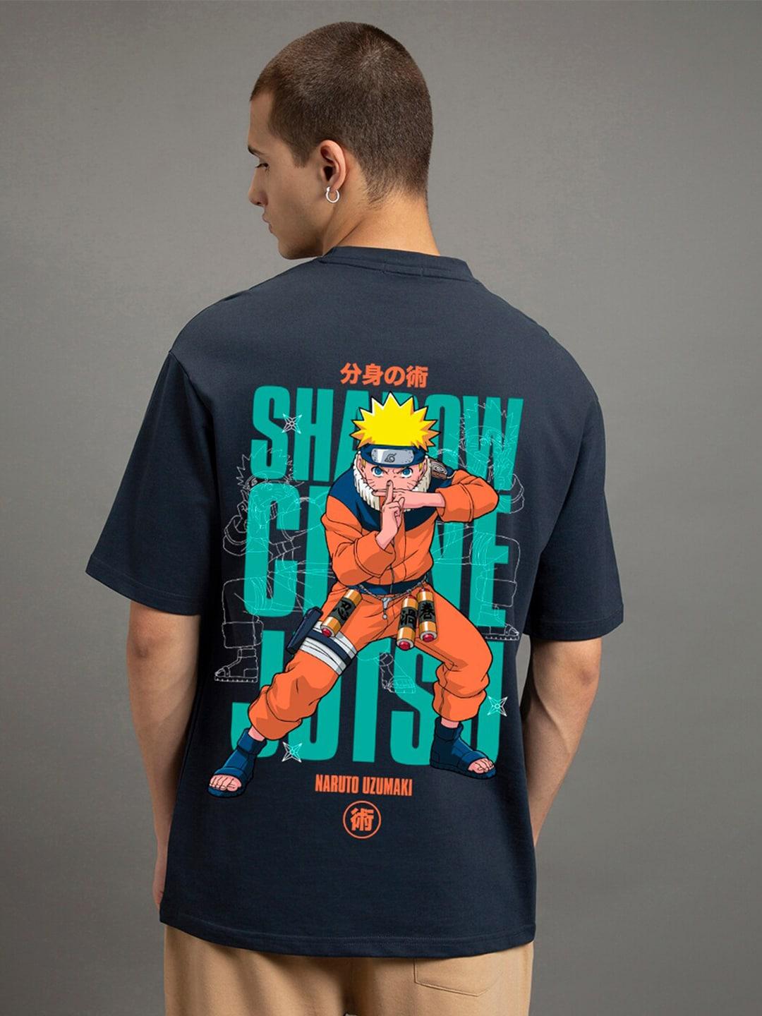 Bewakoof X Official Naruto Merchandise Shadow Clone Graphic Printed Oversized T-shirt