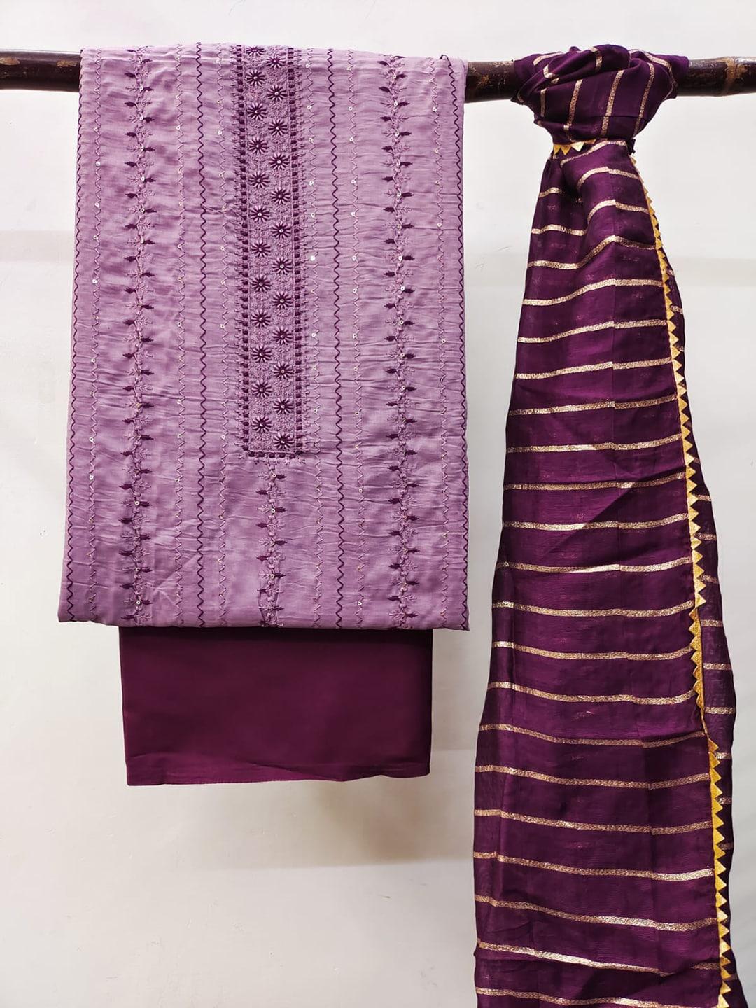 ZEEPKART Floral Embroidered Unstitched Dress Material