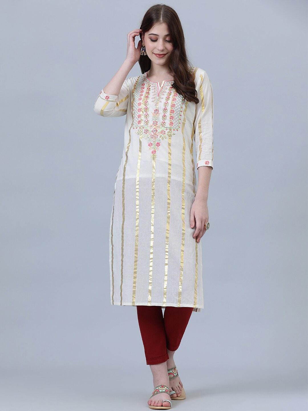 aaysa-kurti-floral-embroidered-mandarin-collar-mirror-work-straight-kurta