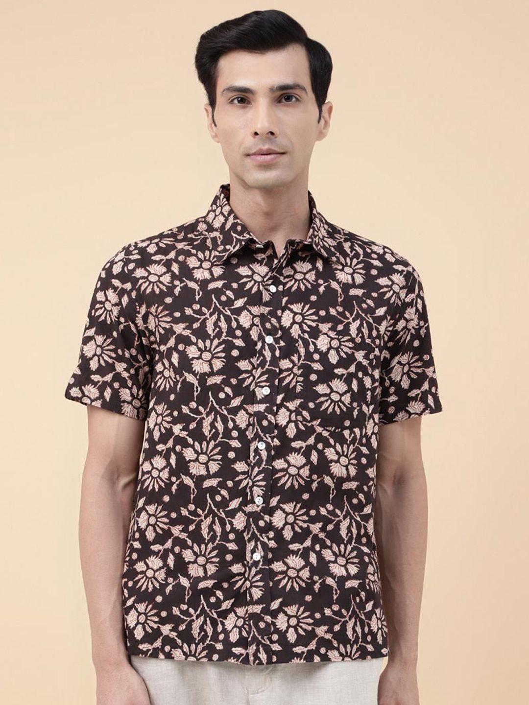 fabindia-floral-printed-spread-collar-cotton-opaque-casual-shirt