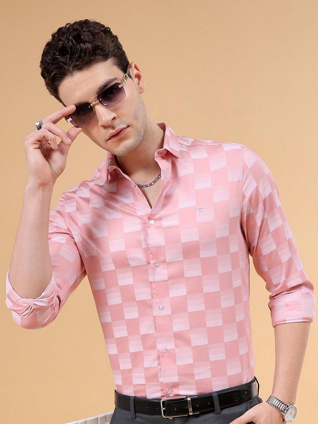 The Indian Garage Co Slim Fit Buffalo Checked Spread Collar Cotton Casual Shirt