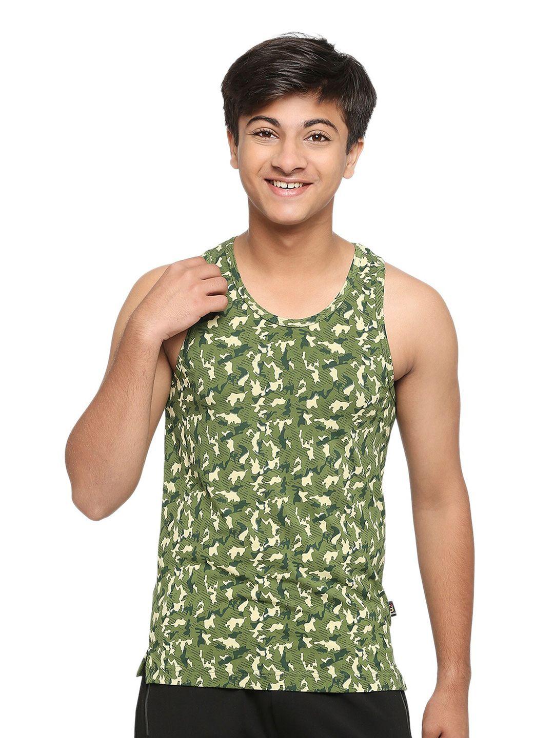 FRENCHIE Boys Camouflage Printed Sleeveless Cotton Basic Vests FR-BI-VS-U1906-1X5-Green-XS