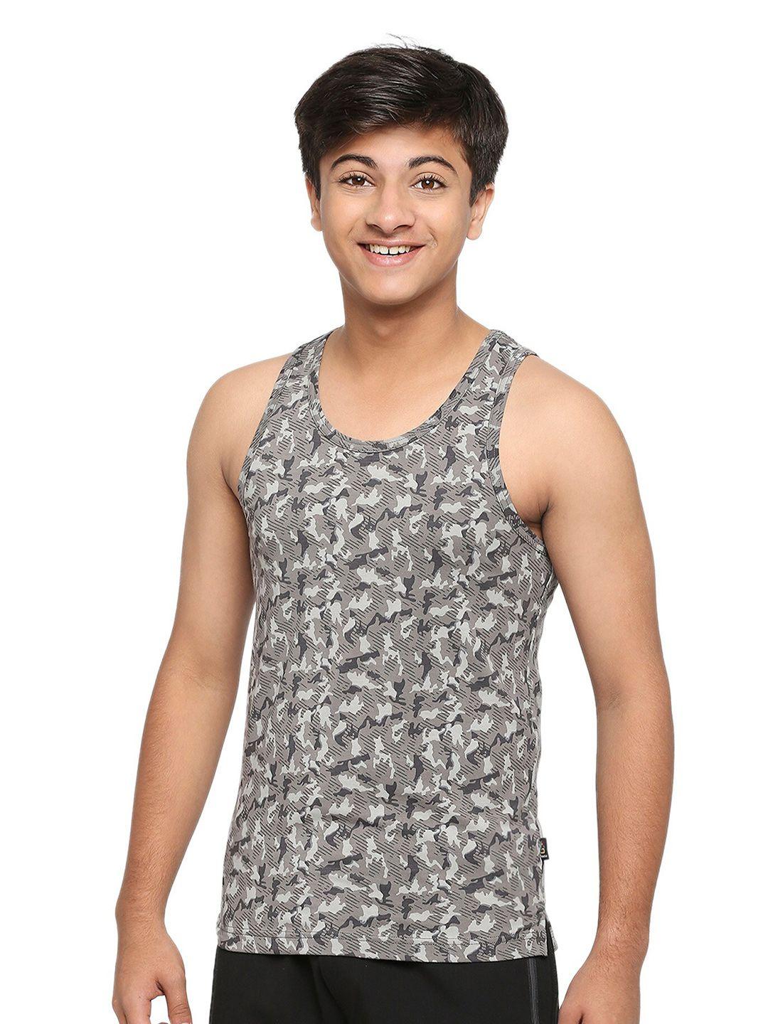 FRENCHIE Boys Printed Cotton Basic Innerwear Vest FR-BI-VS-U1906-1X5-Gray-XS