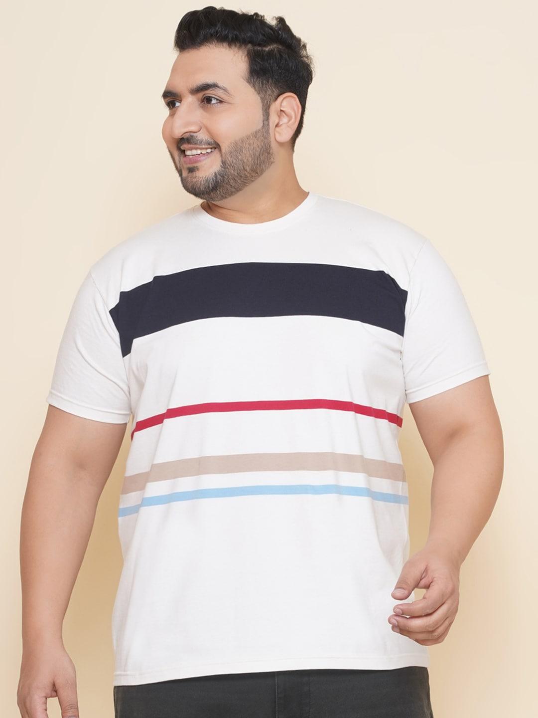 john-pride-striped-round-neck-short-sleeves-plus-size-t-shirt