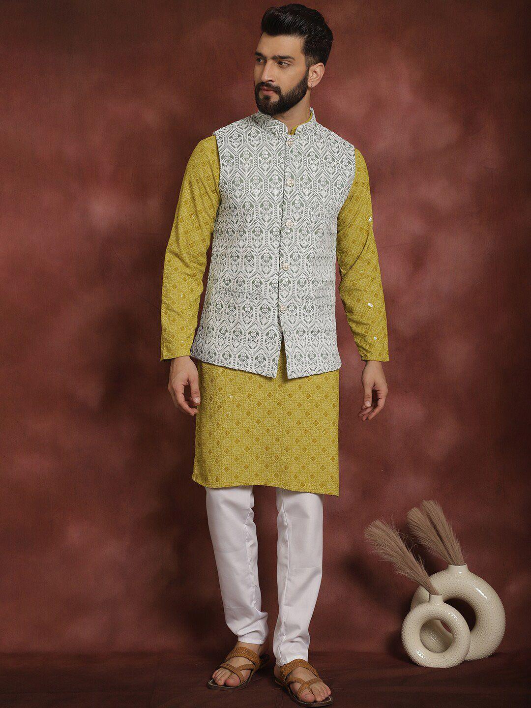 anouk-embroidered-regular-thread-work-cotton-kurta-with-churidar