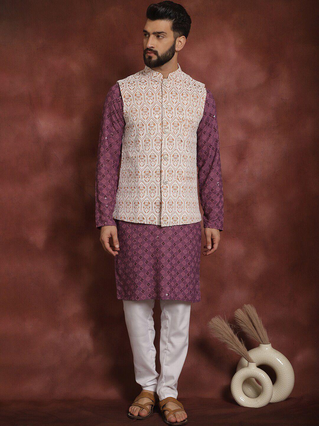 anouk-embroidered-thread-work-regular-kurta-churidar-&-nehru-jacket