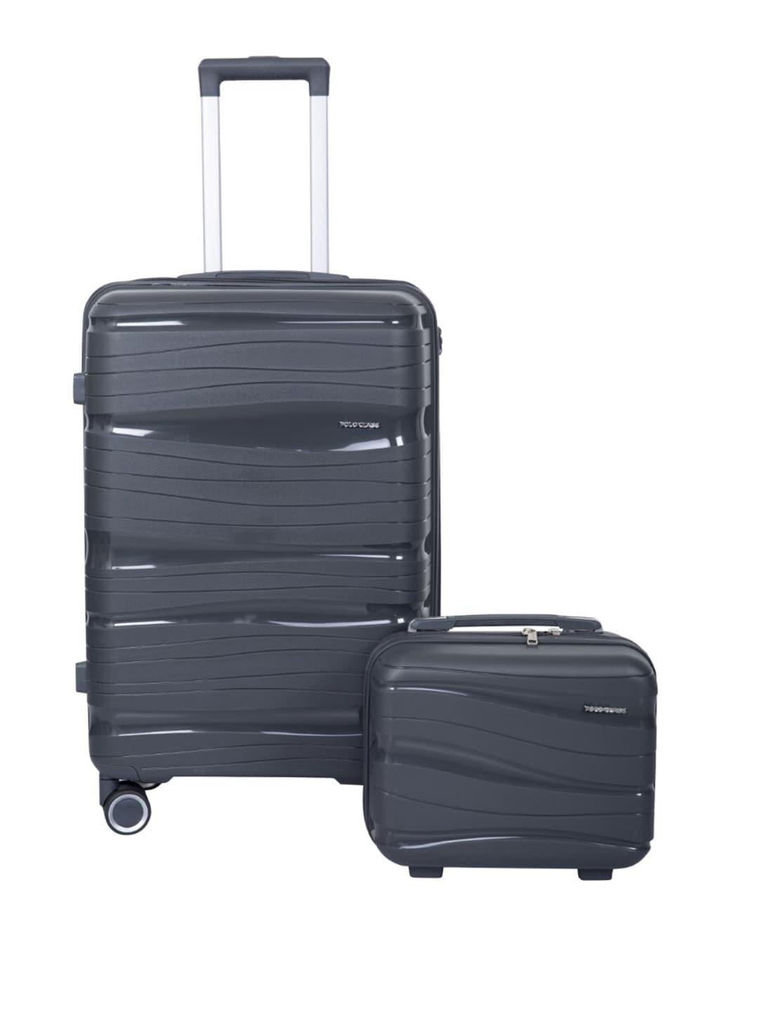 Polo Class 2Pcs Textured Hard Sided Trolley & Vanity Bag