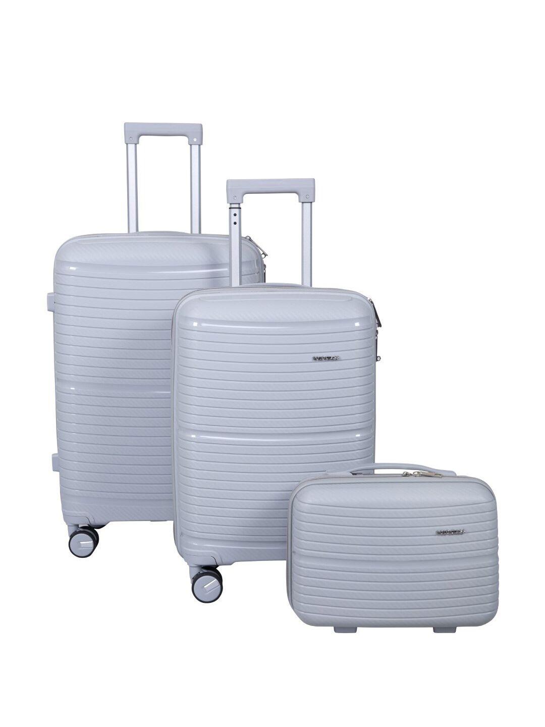 Polo Class Set Of 3 Hard Sided Large , Medium Trolley Bags & Vanity Bag