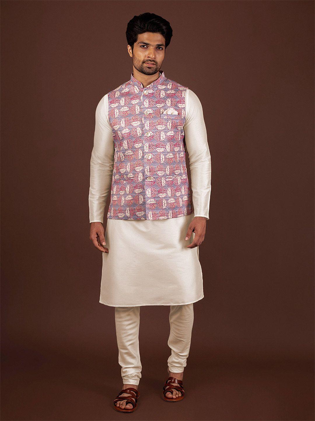 kisah-regular-kurta-with-churidar-&-woven-design-nehru-jacket