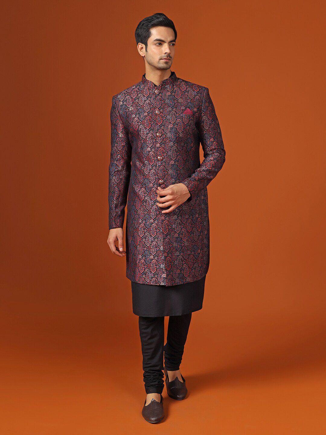 kisah-woven-design-sherwani-set