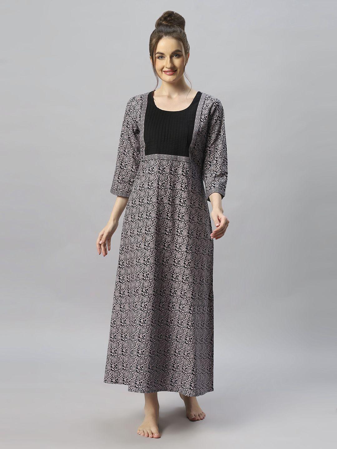 etc-black-ethnic-motifs-printed-pure-cotton-midi-nightdress
