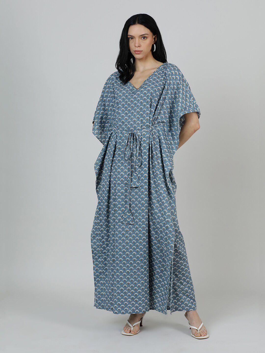 mackly Floral Printed Flared Sleeve Maxi Dress