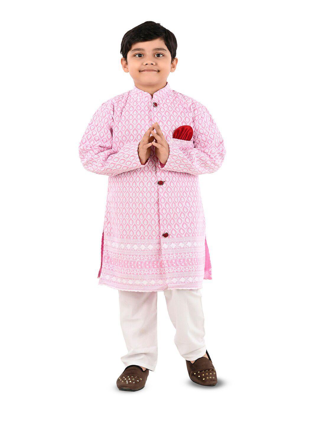 baesd-boys-embroidered-mandarin-collar-pure-cotton-sherwani-set