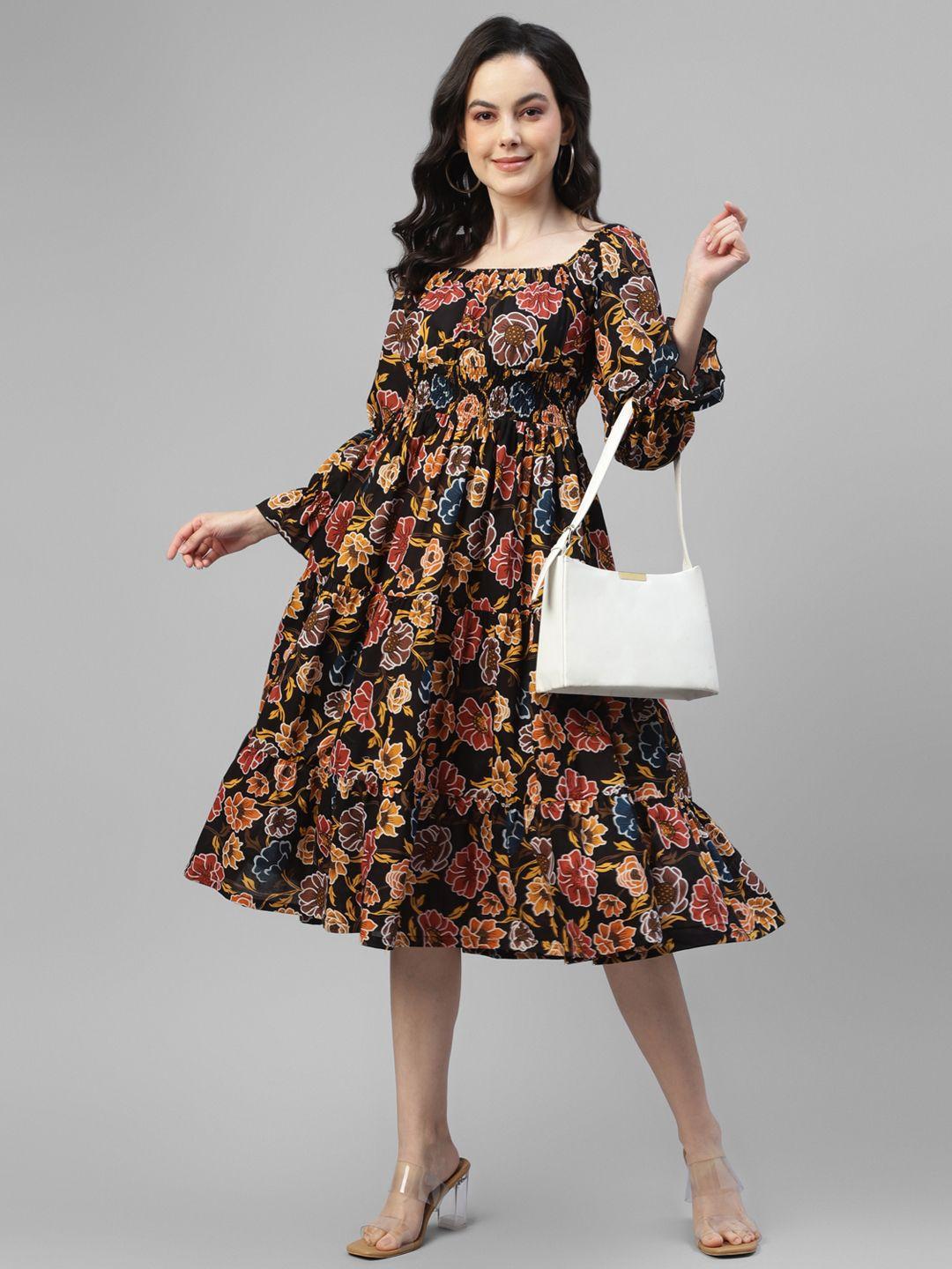 deebaco-floral-printed-fit-&-flare-midi-dress