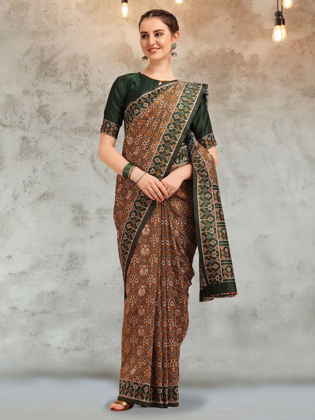 mitera-gold-toned-&-green-ethnic-motifs-woven-design-zari-patola-saree