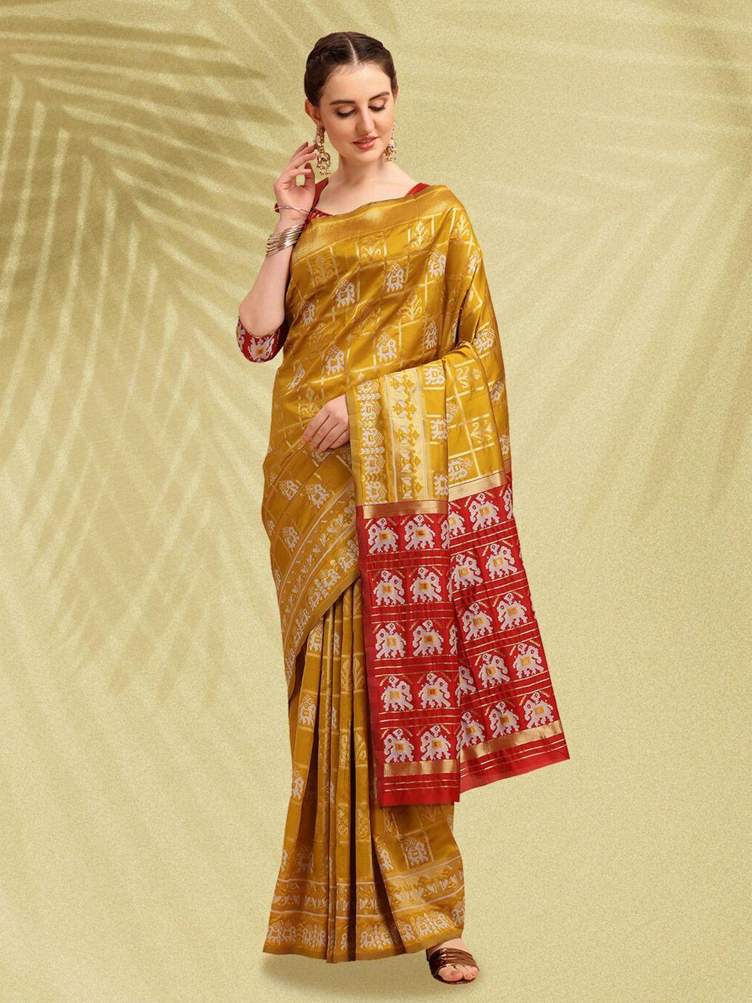 mitera-yellow-&-red-ethnic-motifs-woven-design-zari-patola-saree