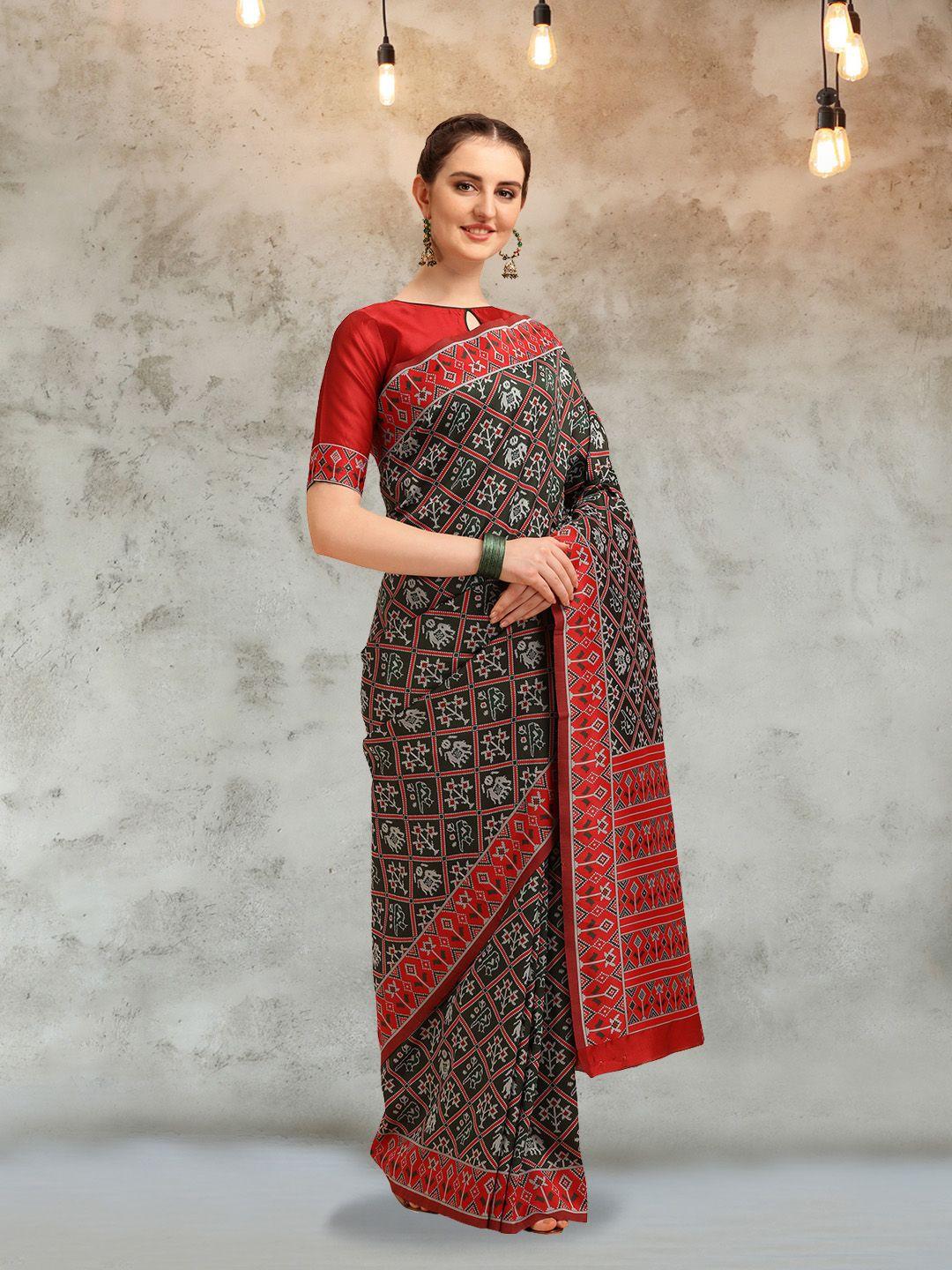 mitera-green-&-red-ethnic-motifs-zari-silk-cotton-patola-saree