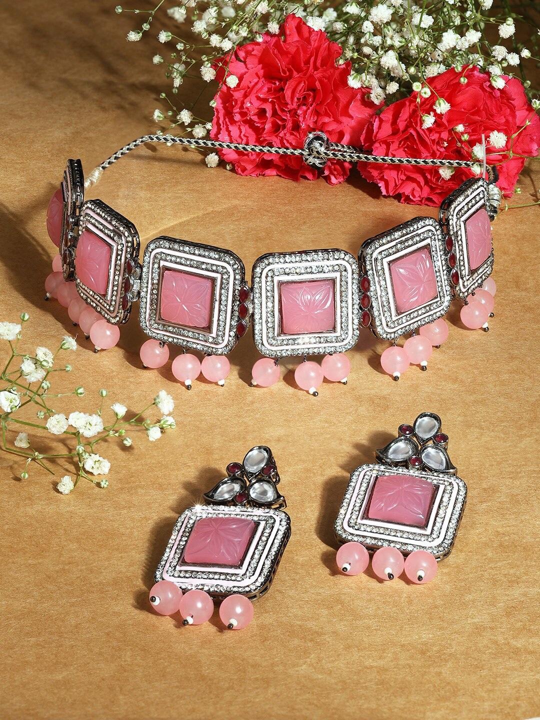 zaveri-pearls-silver-plated-stone-studded-jewellery-set