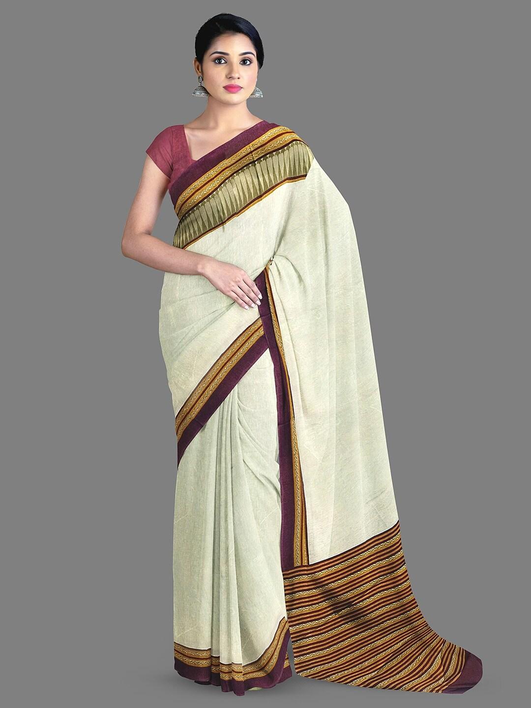 The Chennai Silks Striped Printed Saree