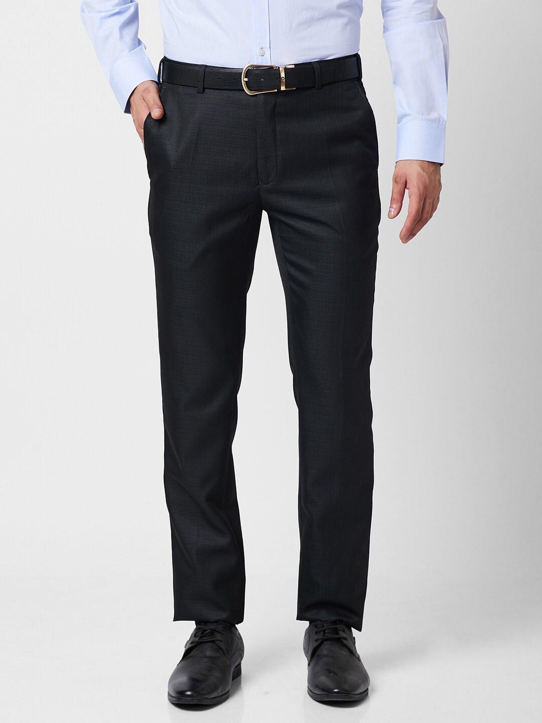 Raymond Men Striped Mid-Rise Slim-Fit Formal Trousers