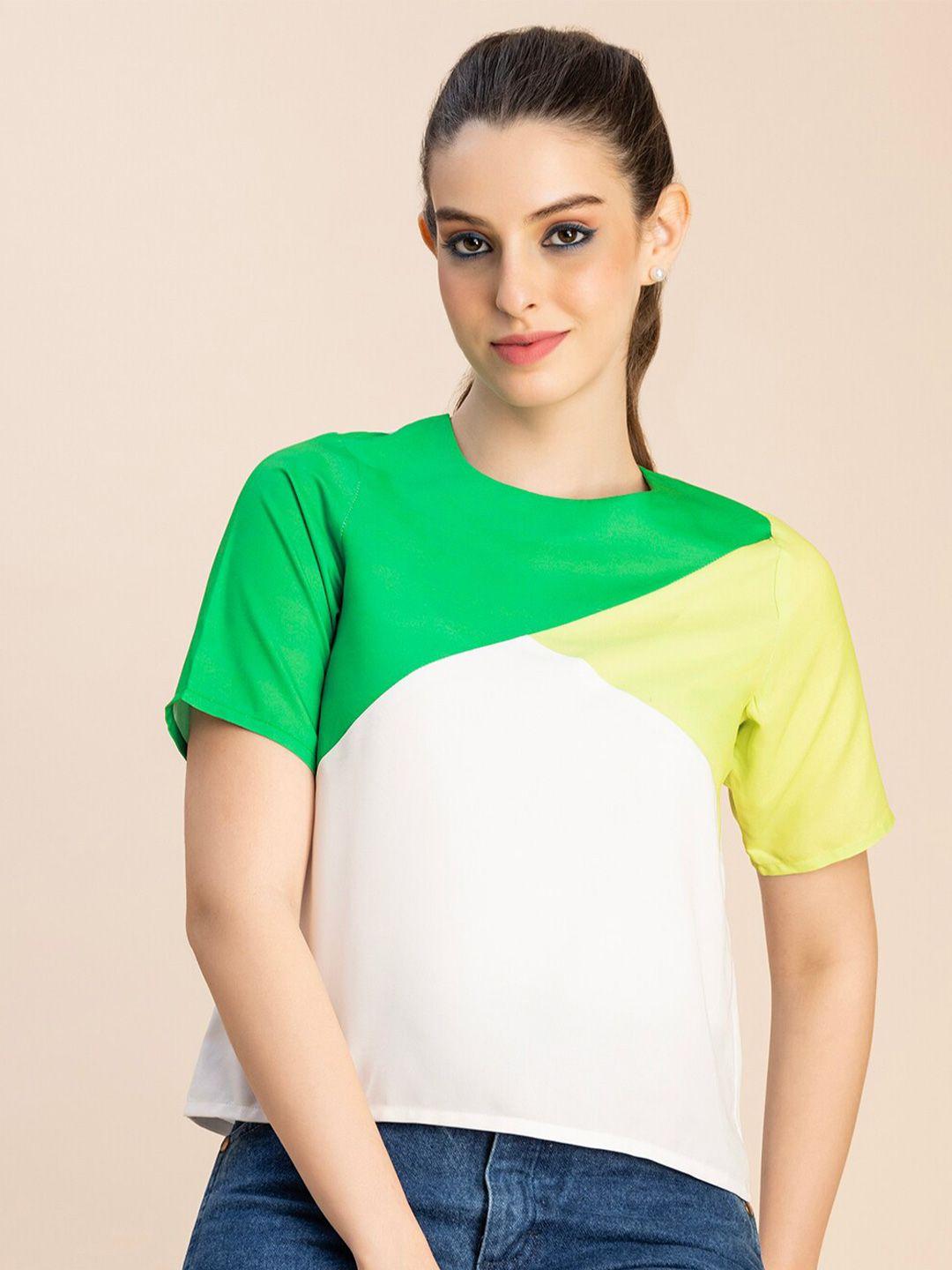 moomaya-colourblocked-short-sleeves-round-neck-boxy-top