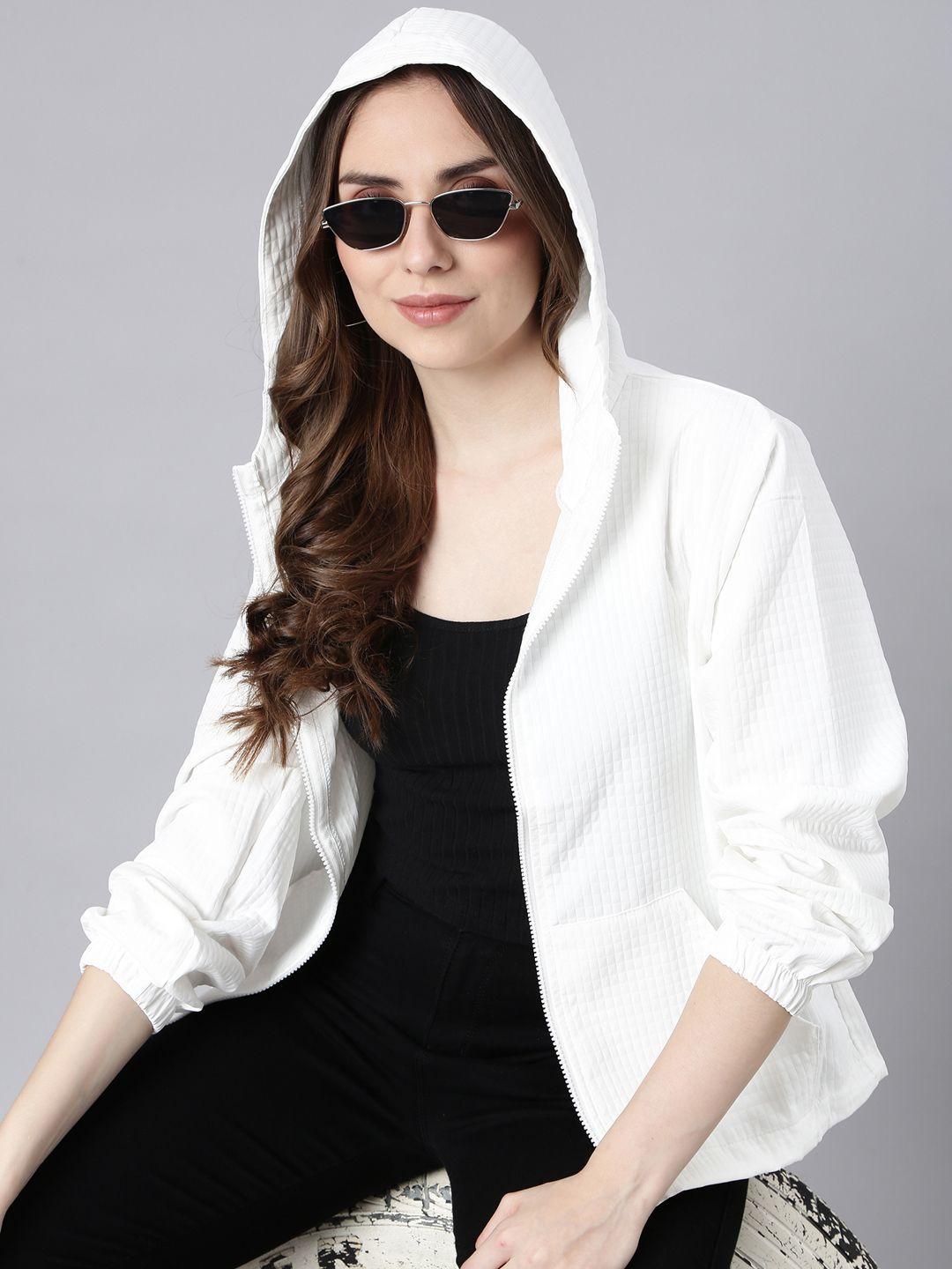 SHOWOFF Detachable Hoodie Long Sleeves Zip Detail Windcheater Oversized Tailored Jacket