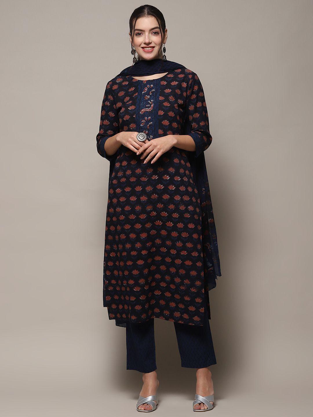 Biba Floral Printed Unstitched Dress Material