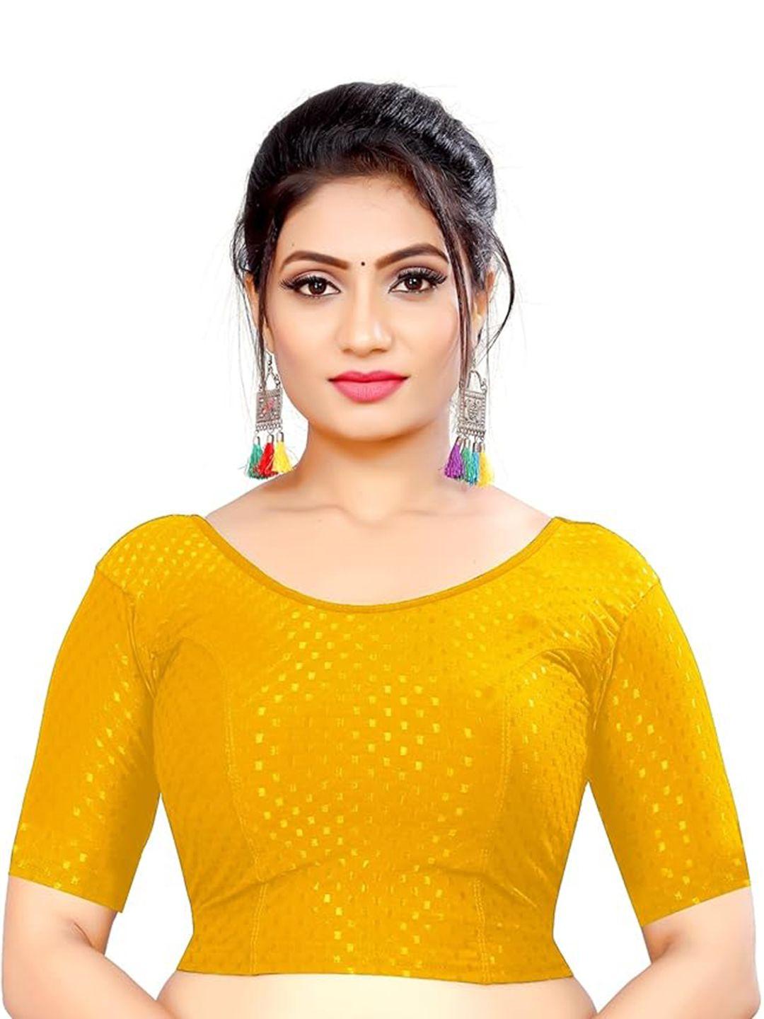 baesd-self-design-round-neck-saree-blouse