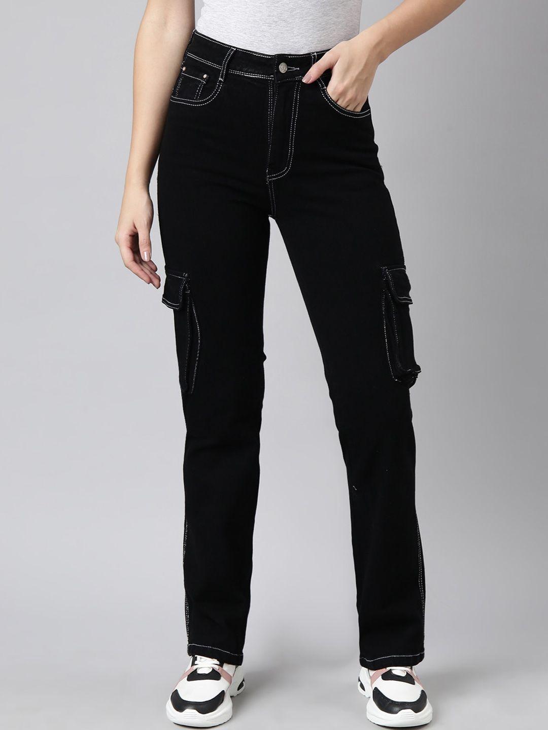 showoff-women-jean-straight-fit-clean-look-stretchable-cargo-jeans