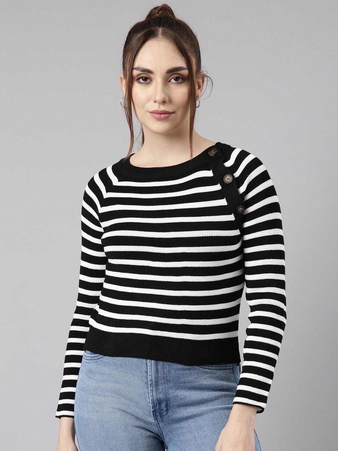 showoff-horizontal-stripes-fitted-top