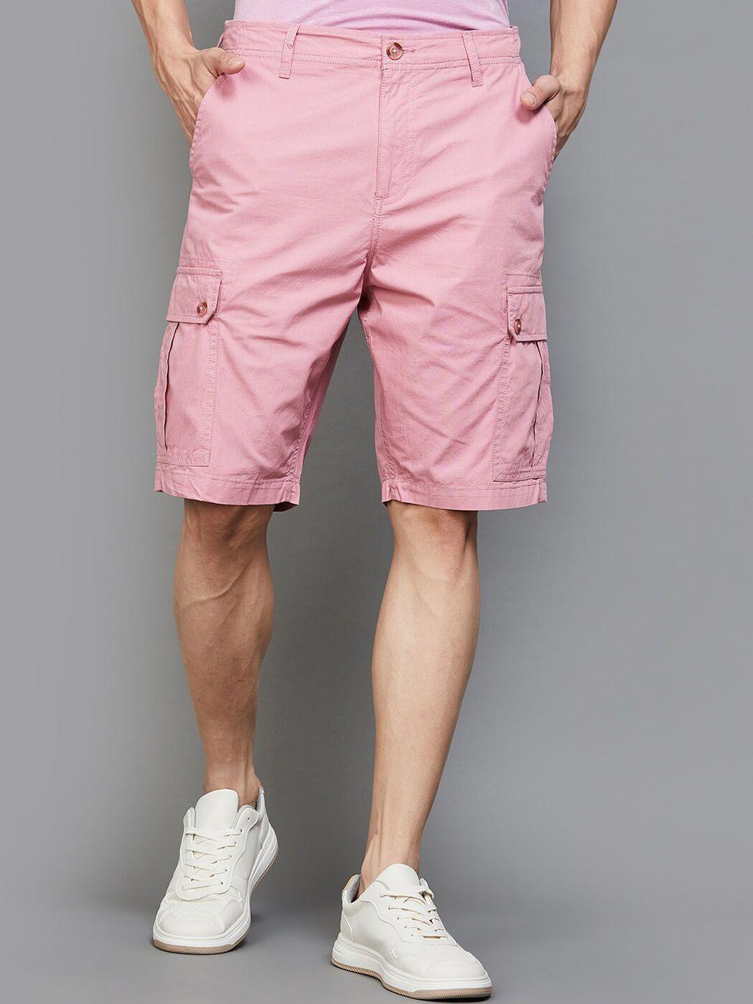 fame-forever-by-lifestyle-men-mid-rise-pure-cotton-cargo-shorts