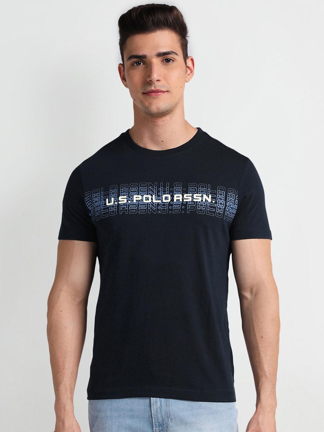 U.S. Polo Assn. Denim Co. Typography Printed Cotton Slim Fit T-shirt