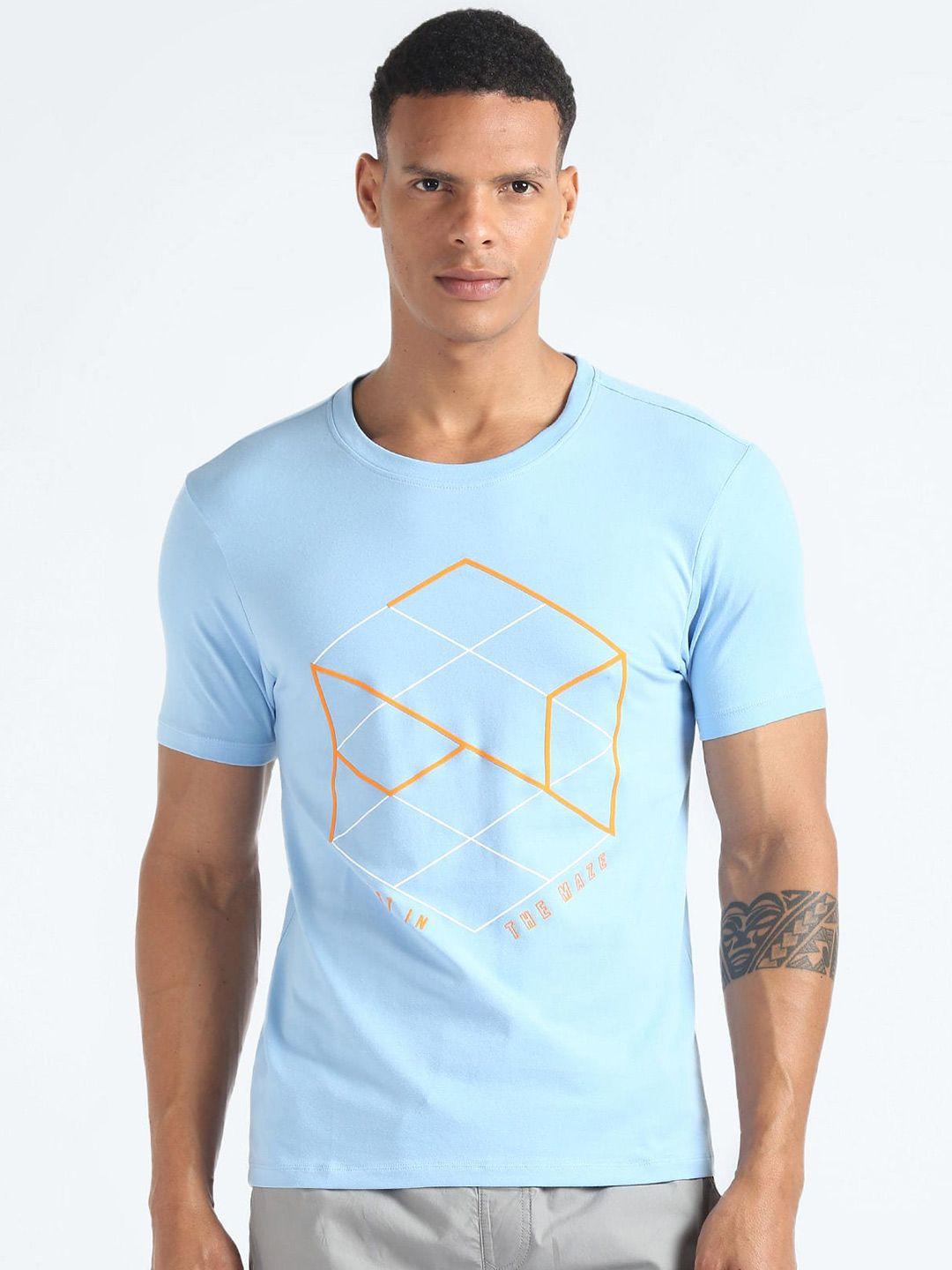 flying-machine-geometric-printed-slim-fit-cotton-t-shirt
