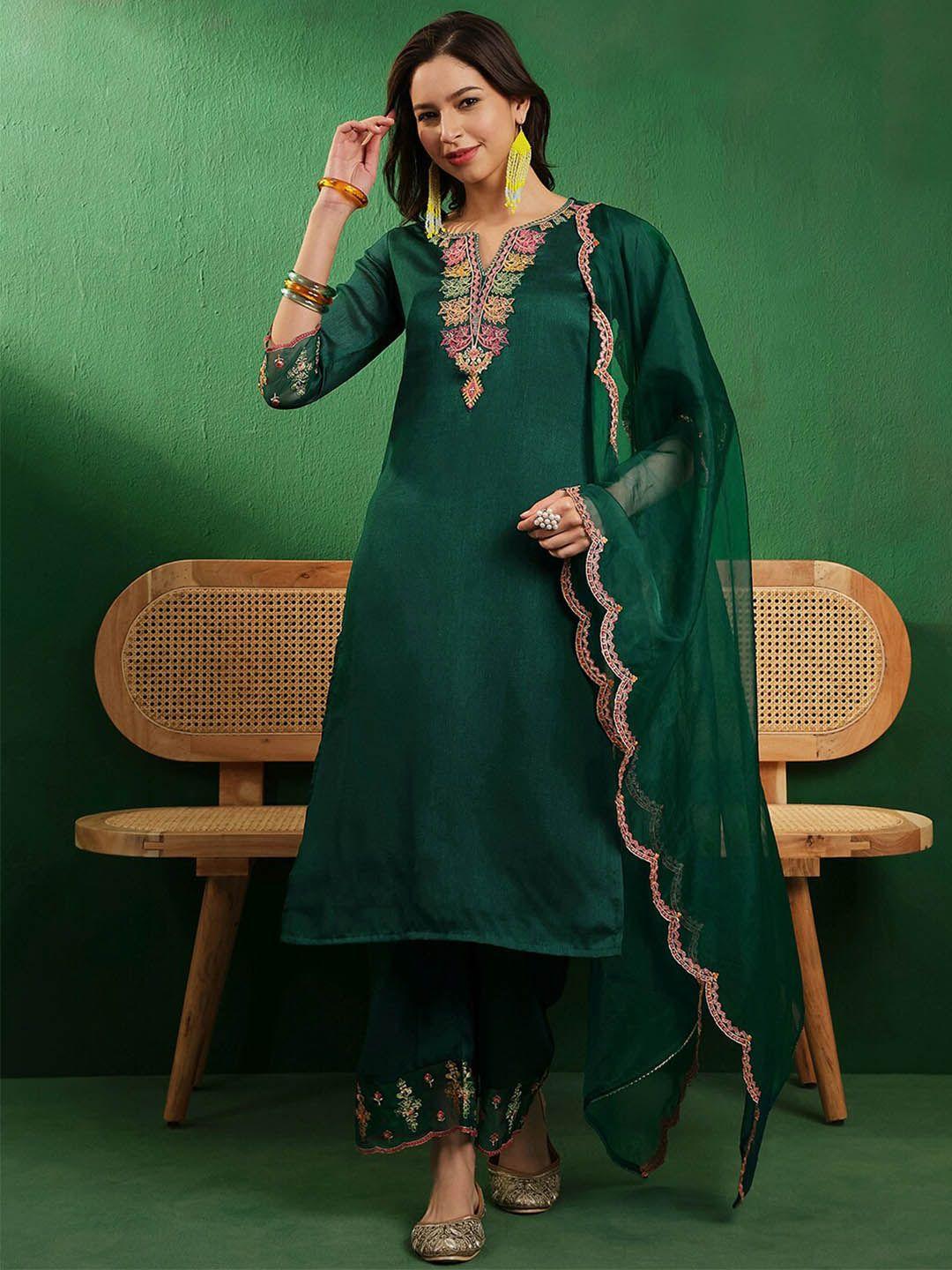 sangria-teal-green-&-pink-embroidered-straight-kurta-with-palazzos-&-dupatta