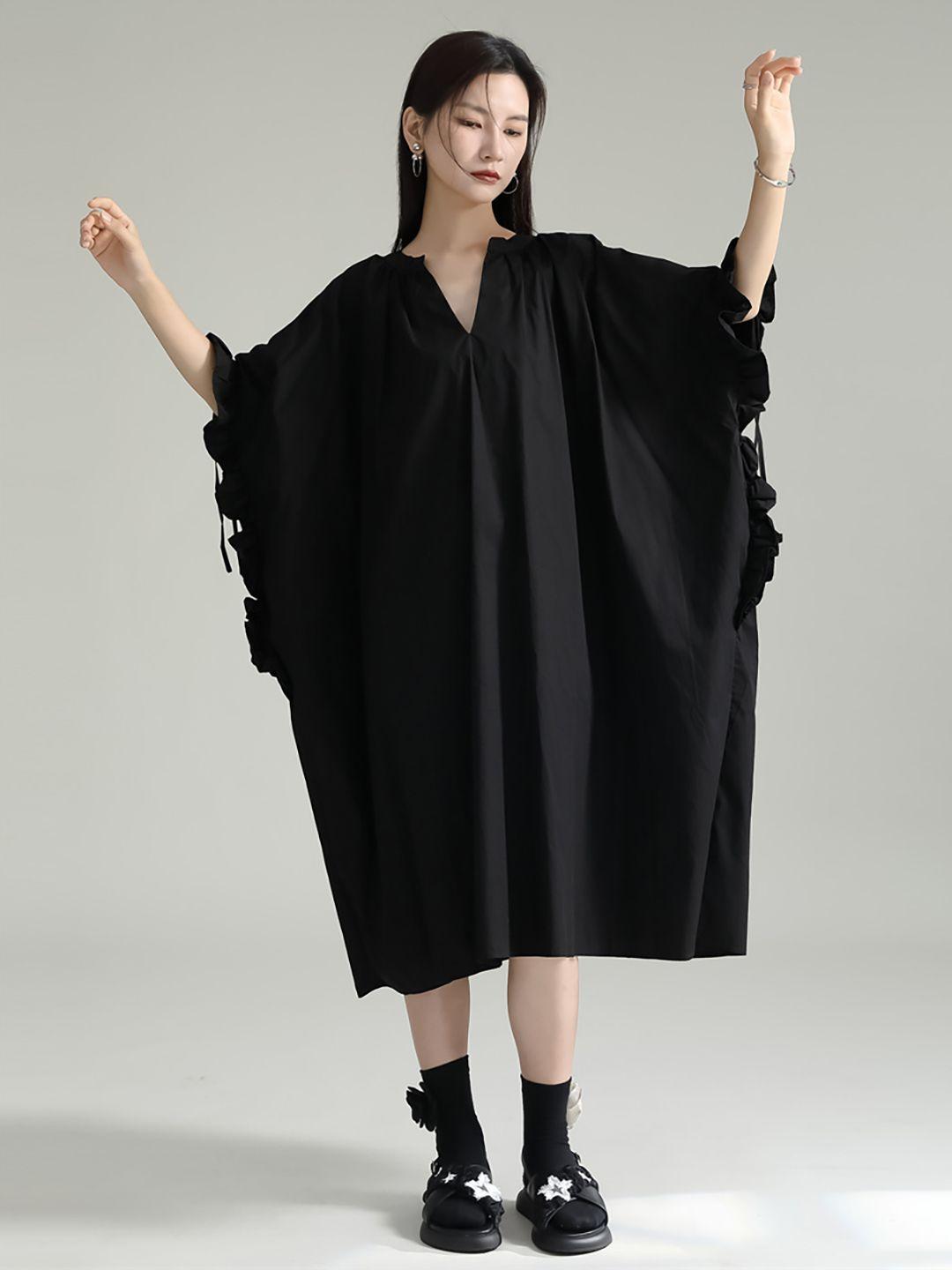 jc-collection-v-neck-kimono-sleeve-kaftan-midi-dress