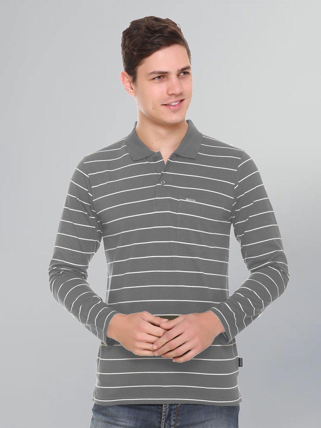 GODFREY Striped Polo Collar T-shirt