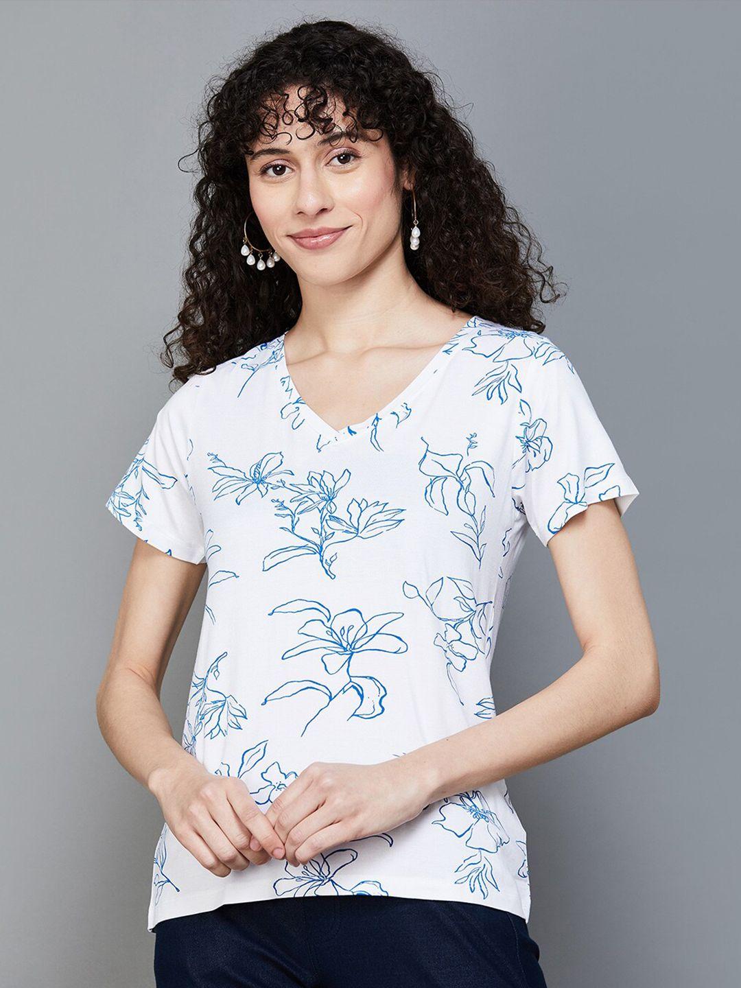 colour-me-by-melange-floral-printed-v-neck-t-shirt