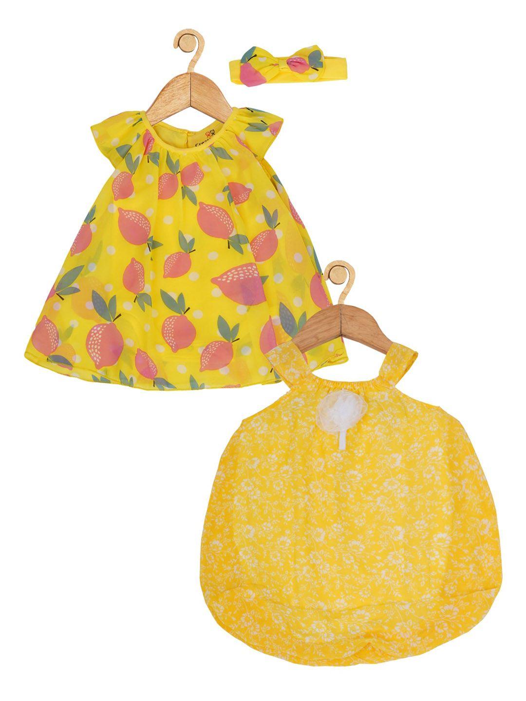 creative-infant-girls-pack-of-2-printed-romper-dresses