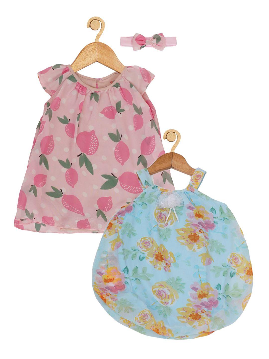 creative-infant-girls-pack-of-2-printed-romper-dresses