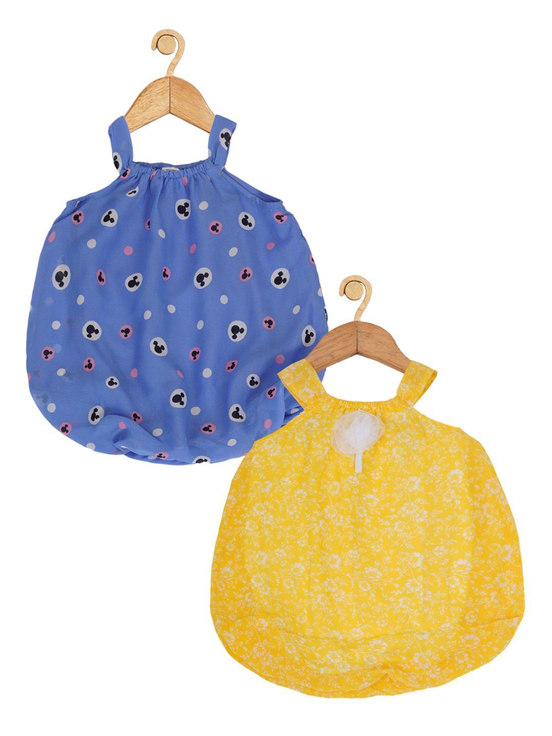 Creative Kids Infant Girls Pack of 2 Printed Romper Dresses
