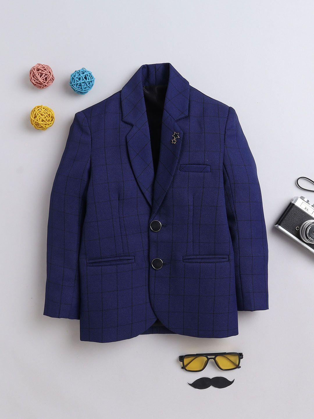 baesd-boys-checked-notched-lapel-collar-single-breasted-blazer