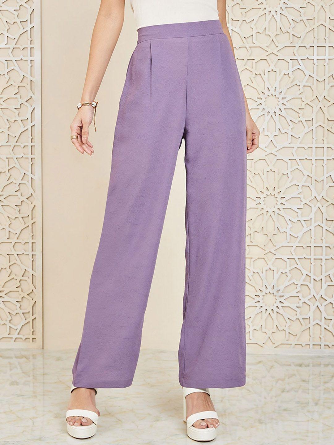 styli-women-flared-high-rise-pleated-parallel-trousers